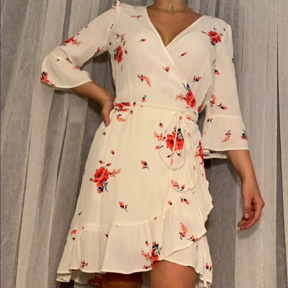 Gap white wrap dress